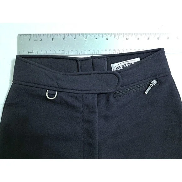 Vintage FERA Skiwear Black Wool Nylon Ski Pants Stirrups Women Size 8R - Picture 6 of 8